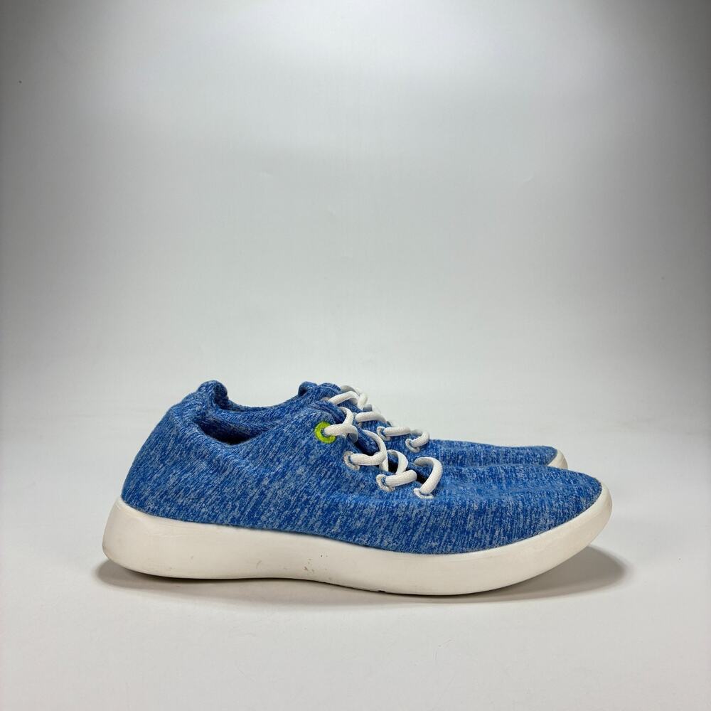 Le Mouton Blue White Wool Slip On Casual Sneakers Comfort Shoes Women's Size 8